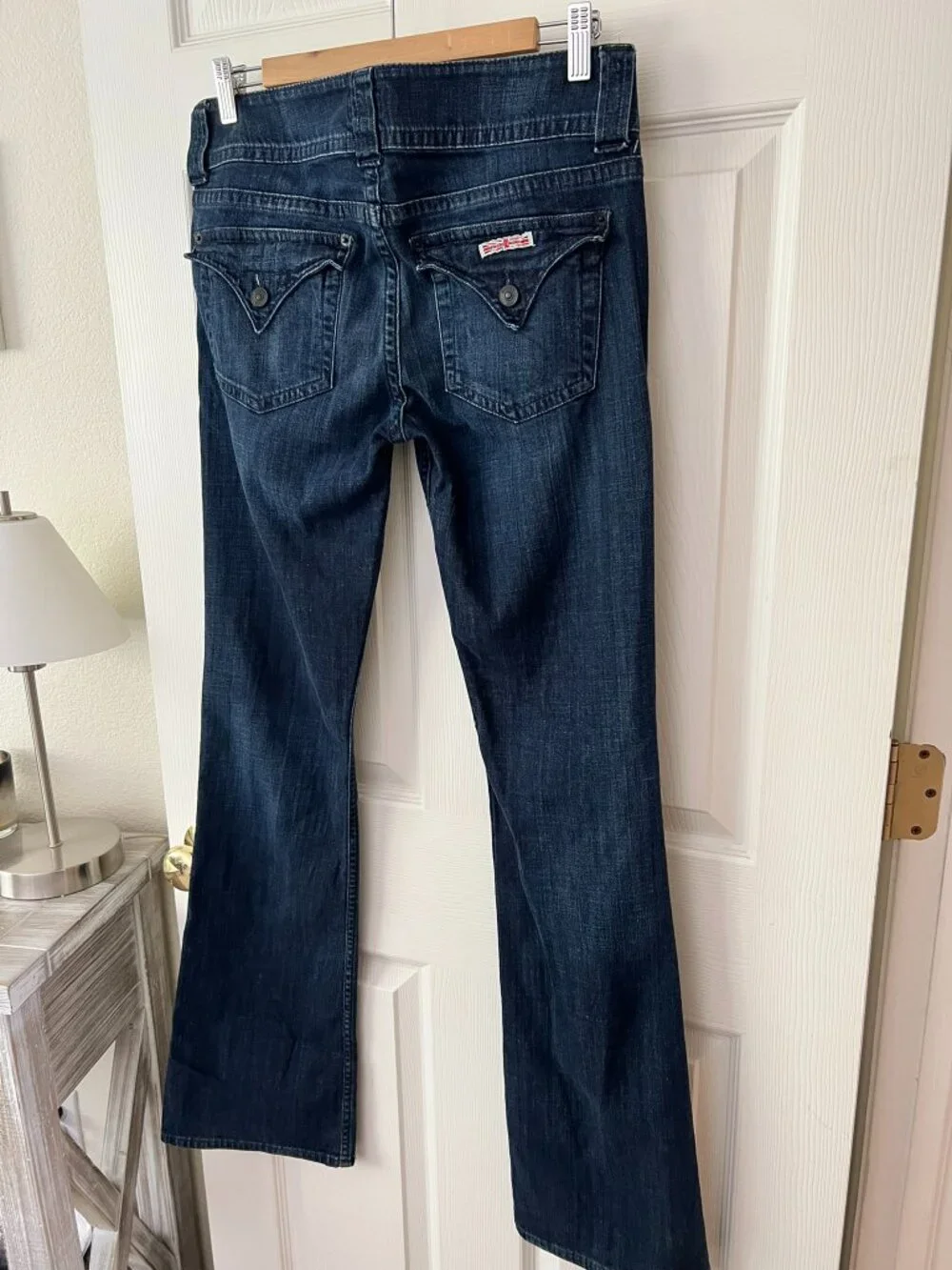 Hudson Signature Bootcut Jeans Sz 30 Dark Wash Long Inseam 33 Flap Pocket - Picture 9 of 14